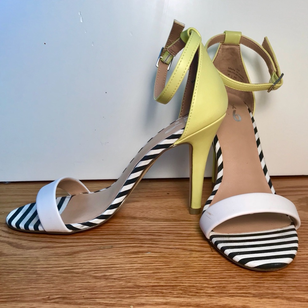 Yellow and Striped Heels